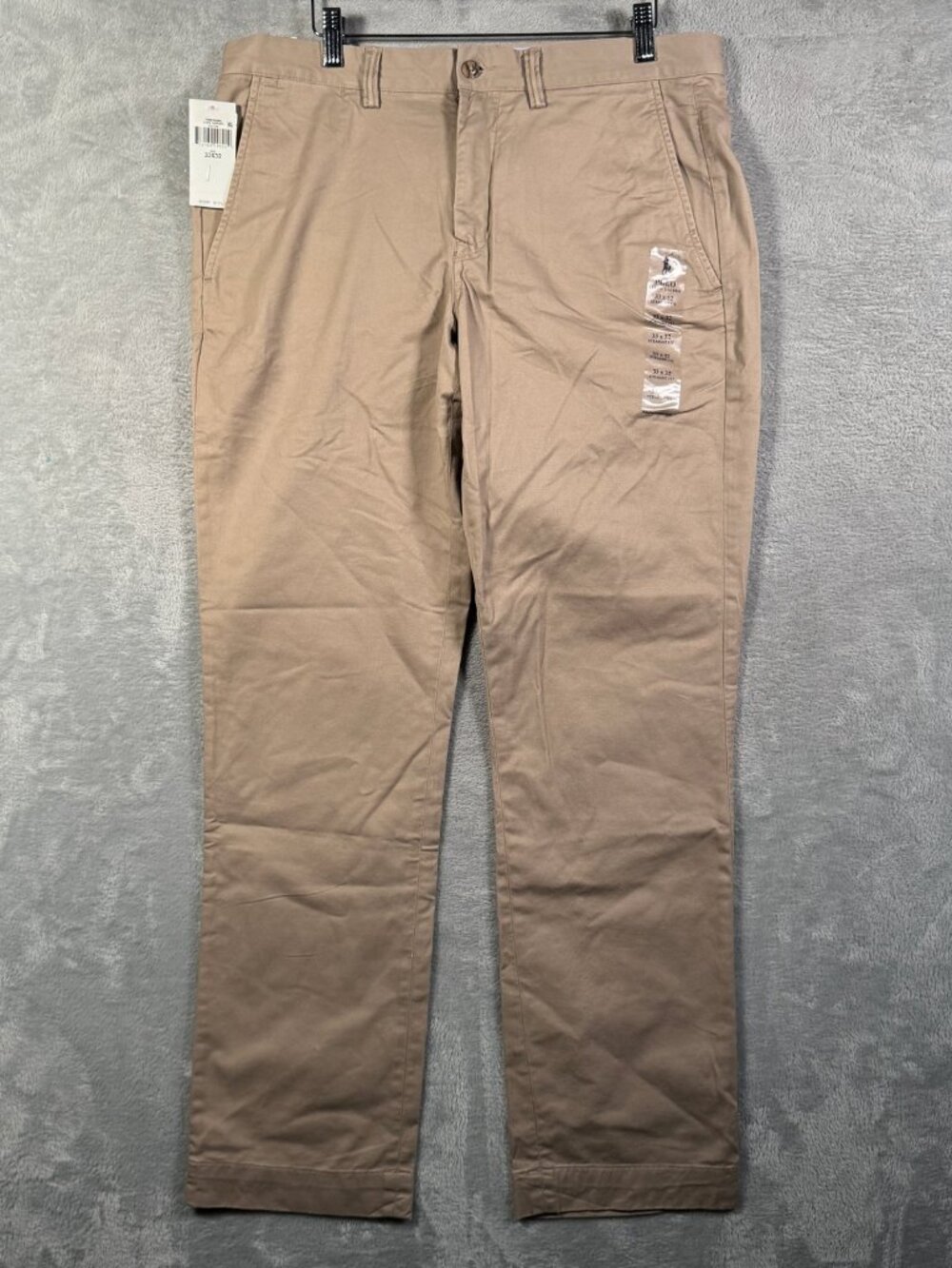 Polo Ralph Lauren Pants Mens 33x32 Tan Bedford Straight Fit Stretch Chino $125